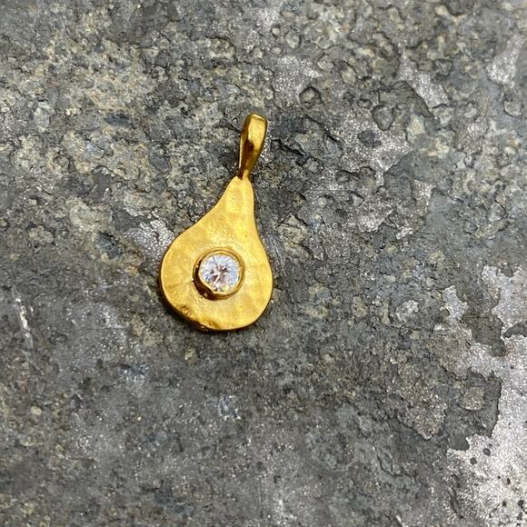 NEW Anthropologie Gold Whisper Teardrop Molten Birthstone Charm - Picture 8 of 16